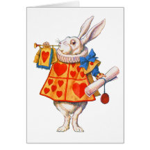 ALICE'S WHITE RABBIT GREETING CARD