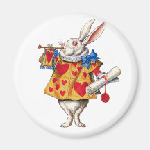ALICE'S WHITE RABBIT IN WONDERLAND REFRIGERATOR MAGNET