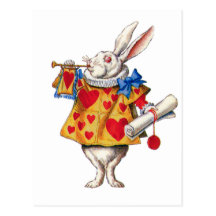 ALICE'S WHITE RABBIT IN WONDERLAND POST CARD