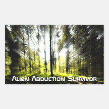 Alien Abduction Survivor Rectangle Sticker