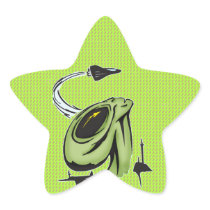 Alien and Aeroplane Star Sticker