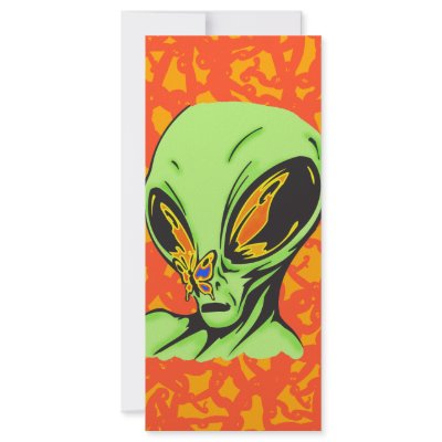 Alien and Butterfly Full Colour Rack Card by sagart1952