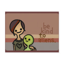 alien announcements. postcard