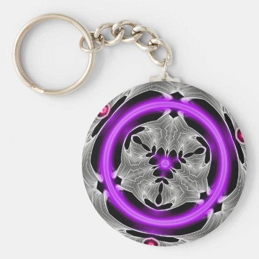 Alien Art - Purple Neon Keychains