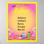Alien Astronaut Outer Space Any Name Art Print