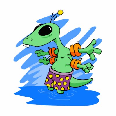 Alien Baby in Swimmies Cut Out by alien_nation