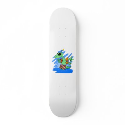 Alien Baby in Swimmies Skate Deck by alien_nation