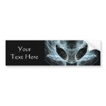 Alien Cat Fractal Art. Blue, White & Black. Custom bumper stickers