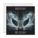 Alien Cat Fractal Art. Blue, White & Black. Custom invitations