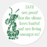 Alien Cats Round Stickers