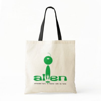 Alien Christian cloth tote bag by UpstreamDesigns