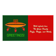 Alien Christmas Photo Card Template