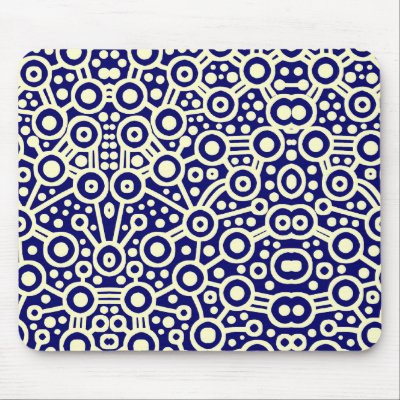 Alien Circuit II - Cream on Dark Blue by artberry
