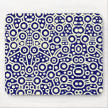 Alien Circuit II - Cream on Dark Blue mousepads