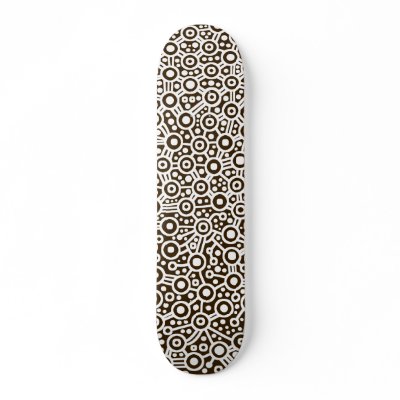 Alien Circuit - White on Dark Brown by artberry