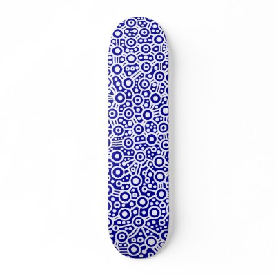 Alien Circuit - White on Deep Blue by artberry