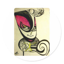 Alien Concept Round Stickers