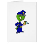 Alien Cop Writing a Ticket Greeting Cards