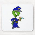 Alien Cop Writing a Ticket Mouse Pads