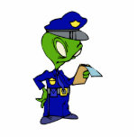 Alien Cop Writing a Ticket Cut Out