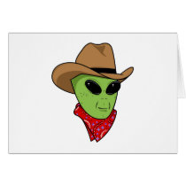 Alien Cowboy Greeting Card