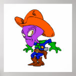 Alien Cowboy Print