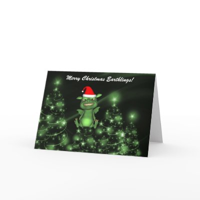 Alien Creature Santa Tree Topper Greeting Card by ICAliens