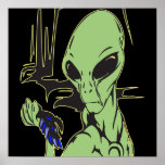 Alien Cries Over Dead Bird Poster