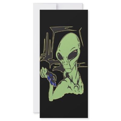 Alien Cries Over Dead Bird Rack Cards by sagart1952