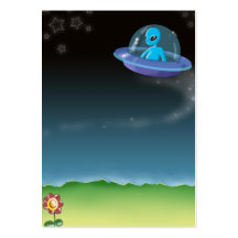 alien discovers a pretty earth flower business card