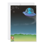 alien discovers a pretty earth flower invitations