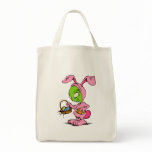 Alien Dressed as Easter Bunny with Basket Canvas Bags