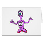 Alien Face in Heels Greeting Cards
