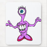 Alien Face in Heels Mousepads
