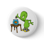 Alien feeding goldfish buttons