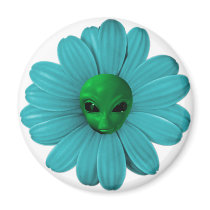Alien Flower Heads Fridge Magnet