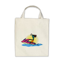 Alien Girl on JetSki Canvas Bag