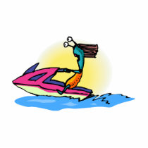 Alien Girl on JetSki Acrylic Cut Out