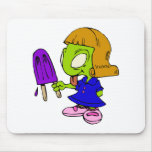 Alien Girl with Popsicle Mouse Pad