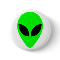 Alien Head Pinback Buttons