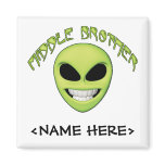 Alien Head Middle Brother Refrigerator Magnet