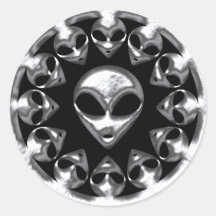 ALIEN HEADS STICKERS