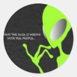Alien Humour Round Stickers