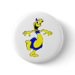 Alien in furry skirt button