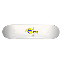 Alien in furry skirt skate decks