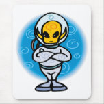 Alien in space suit mouse pad