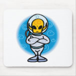 Alien in space suit mouse pad