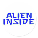 alien inside runde aufkleber