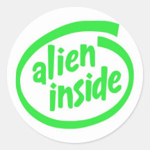 Alien inside sticker