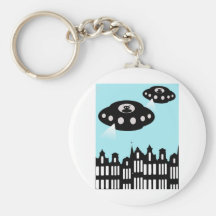 Alien invasion of Amsterdam Keychain